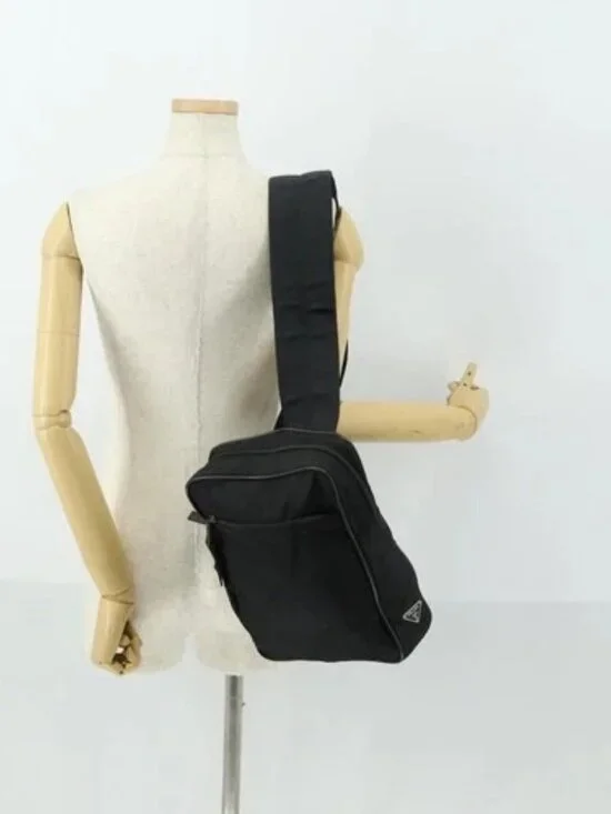 PRADA Shoulder Bag Nylon Black Silver Auth - Picture 14 of 16